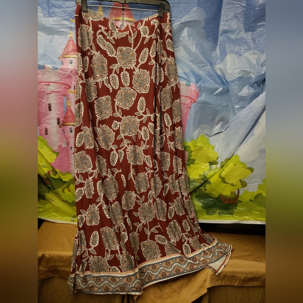 Large Burgundy print Dress